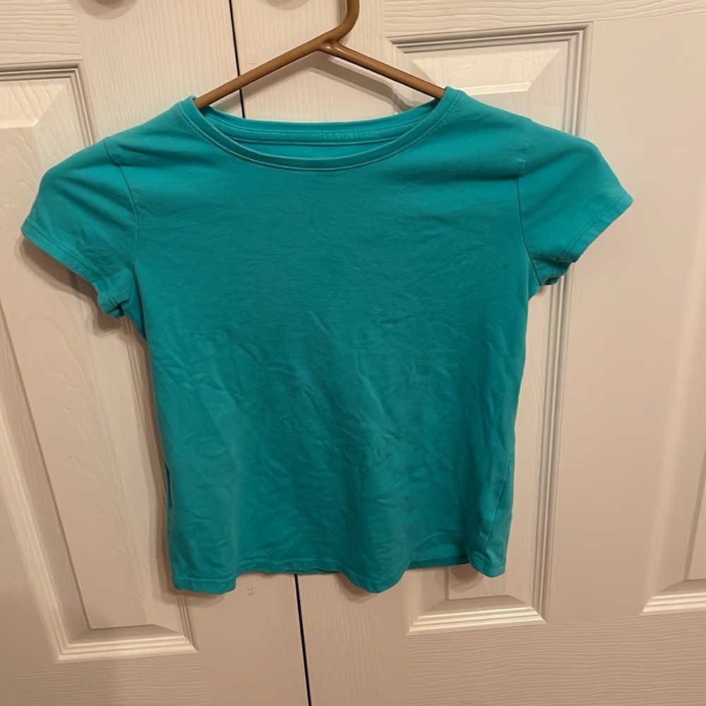 Wonder Nation Girls Short Sleeve Turquoise Shirt Basic Tee M (7-8)